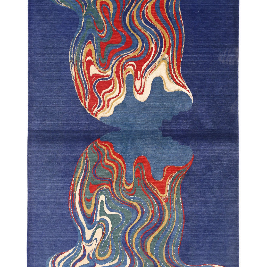 Alfombra Dhanak de lana y seda de bambú - 4'0'' x 5'10''