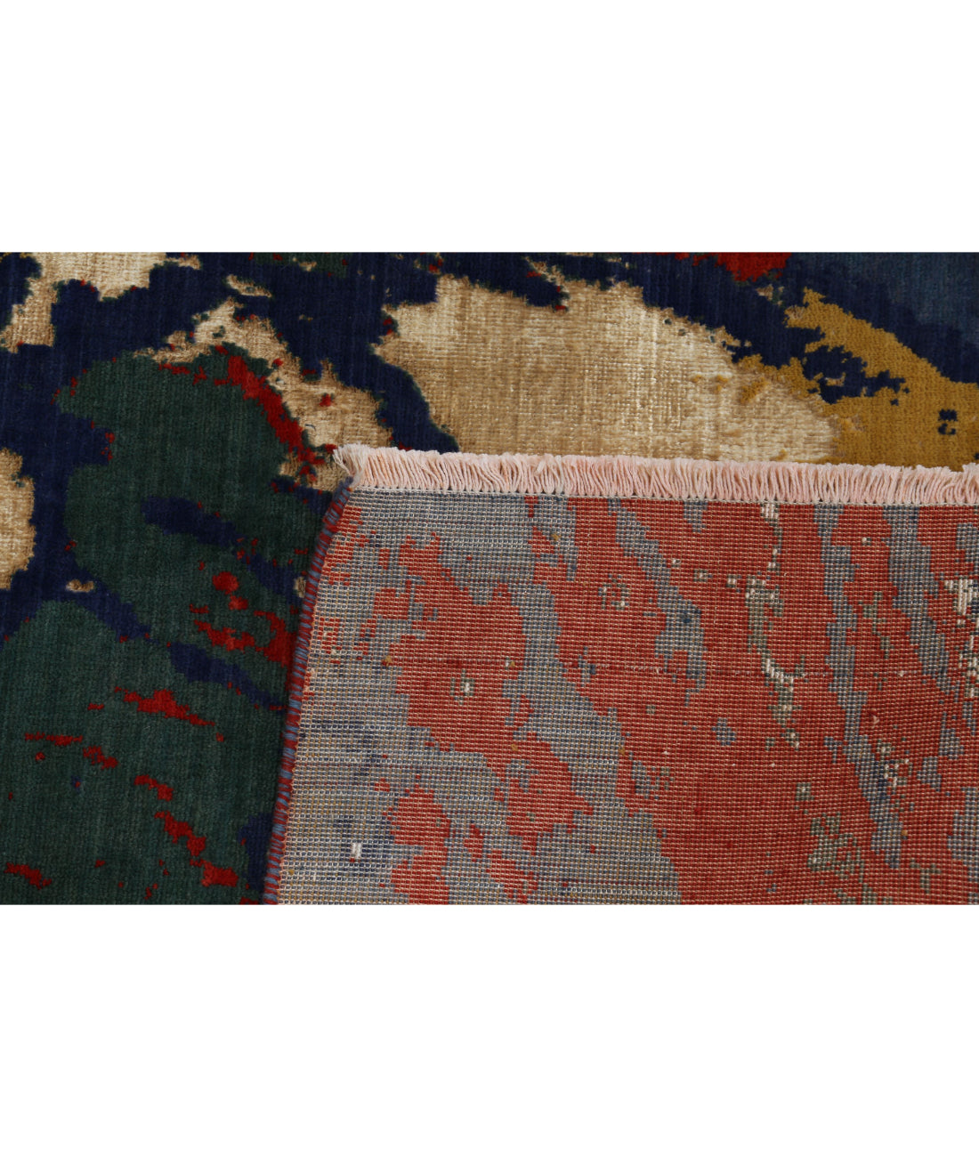 Dhanak Wool Rug - 4'0'' x 5'10'' 4'0'' x 5'10'' (120 X 175) / Blue / Red