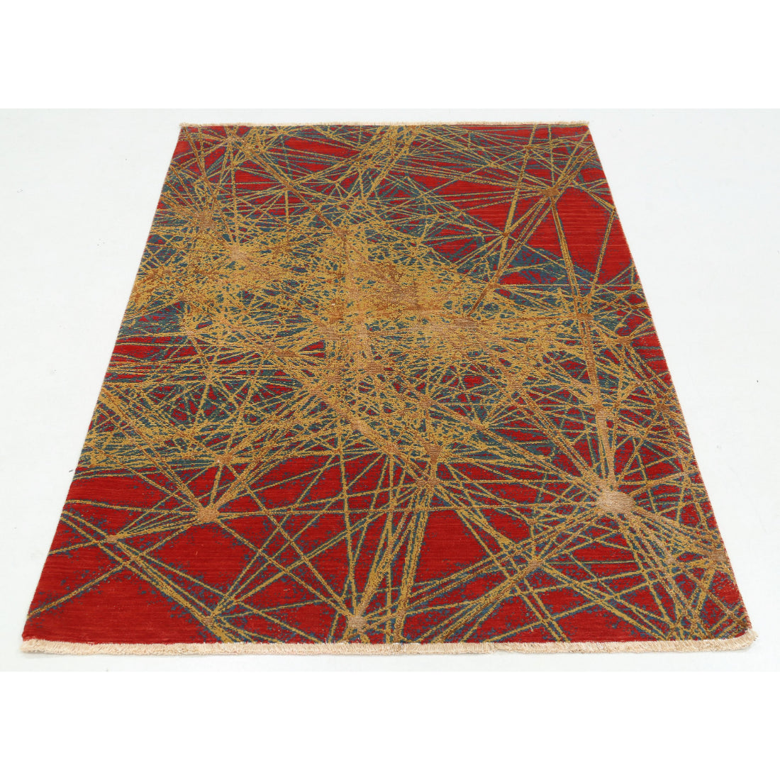 Alfombra Dhanak de lana y seda de bambú - 4'0'' x 5'10''