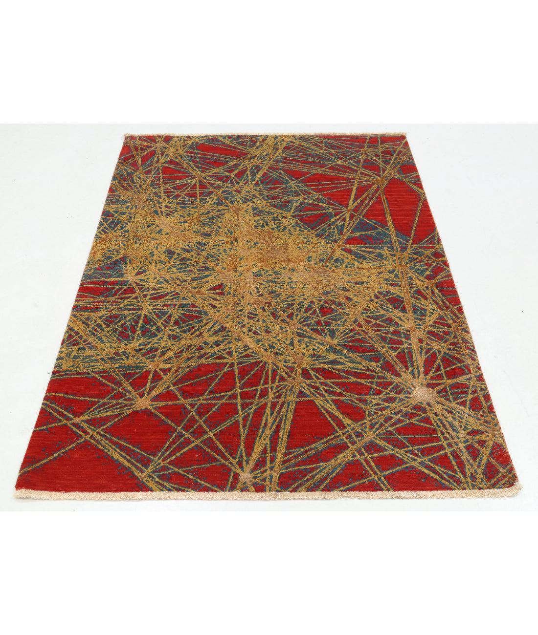 Alfombra Dhanak de lana y seda de bambú - 4'0'' x 5'10''