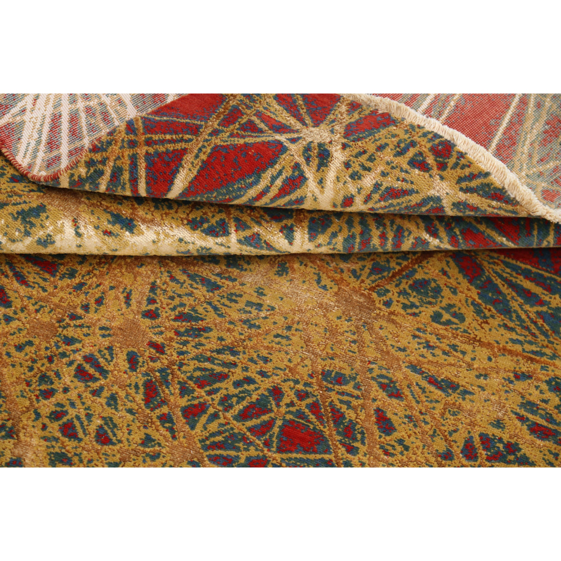 Alfombra Dhanak de lana y seda de bambú - 4'0'' x 5'10''