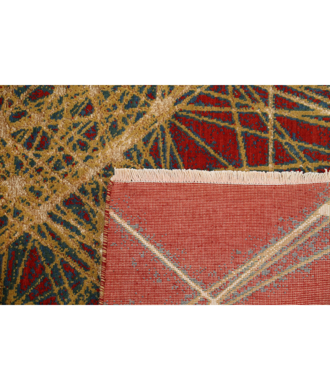 Dhanak Wool & Bamboo Silk Rug - 4'0'' x 5'10'' 4'0'' x 5'10'' (120 X 175) / Red / Gold