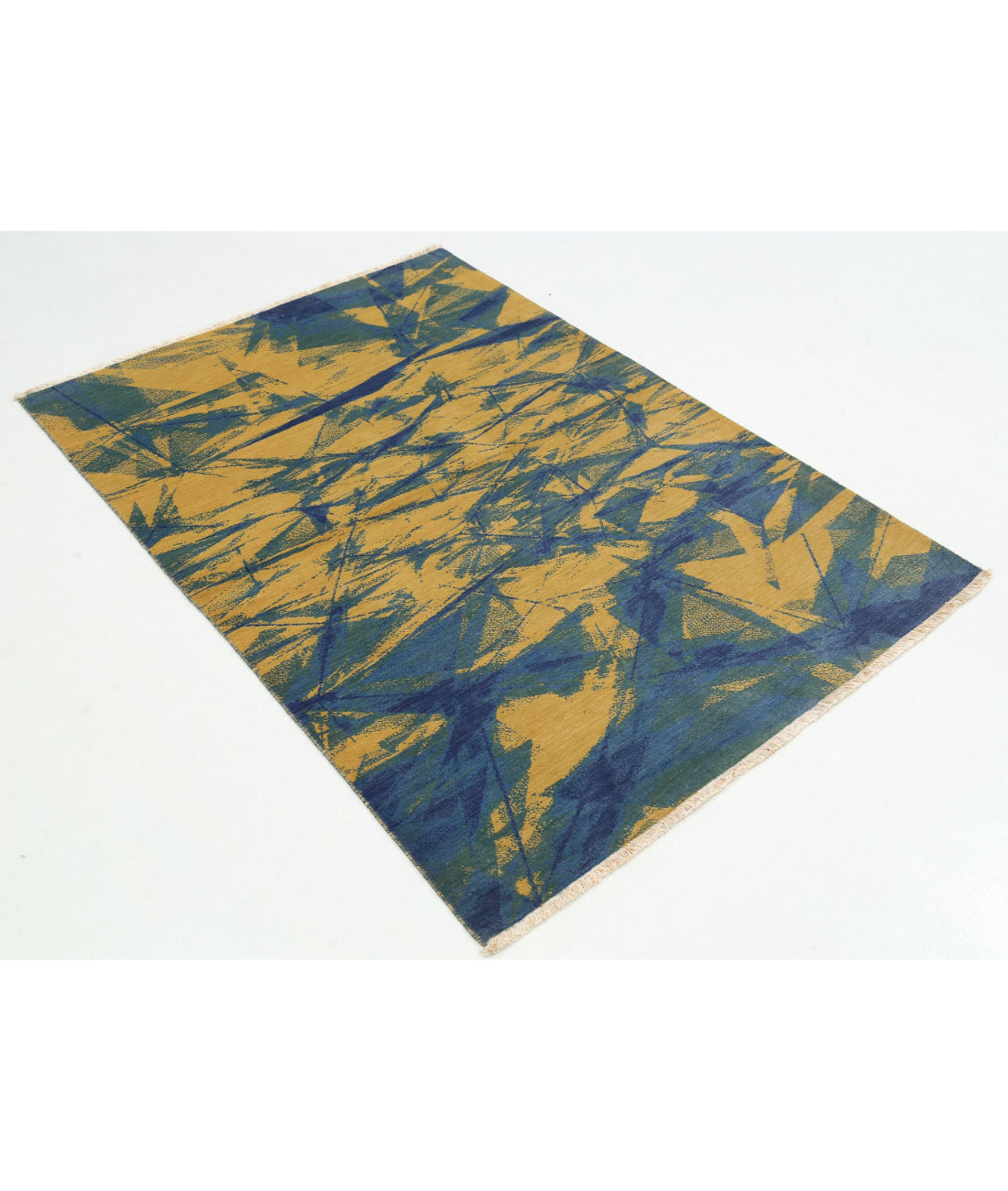 Dhanak Wool Rug - 4'0'' x 5'10'' 4'0'' x 5'10'' (120 X 175) / Gold / Green