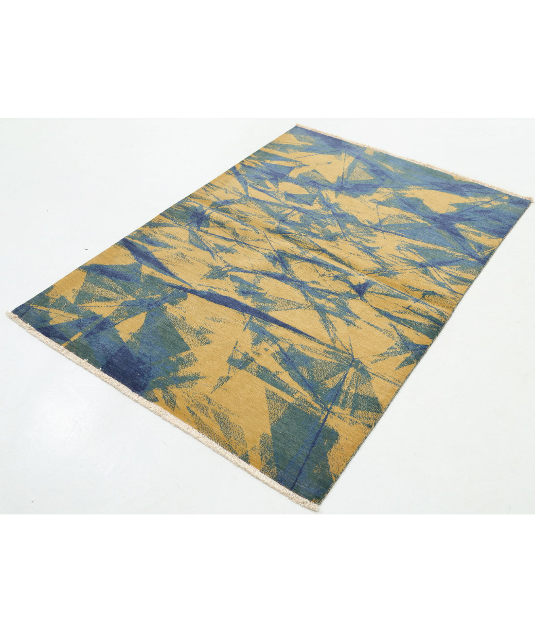 Dhanak Wool Rug - 4'0'' x 5'10'' 4'0'' x 5'10'' (120 X 175) / Gold / Green