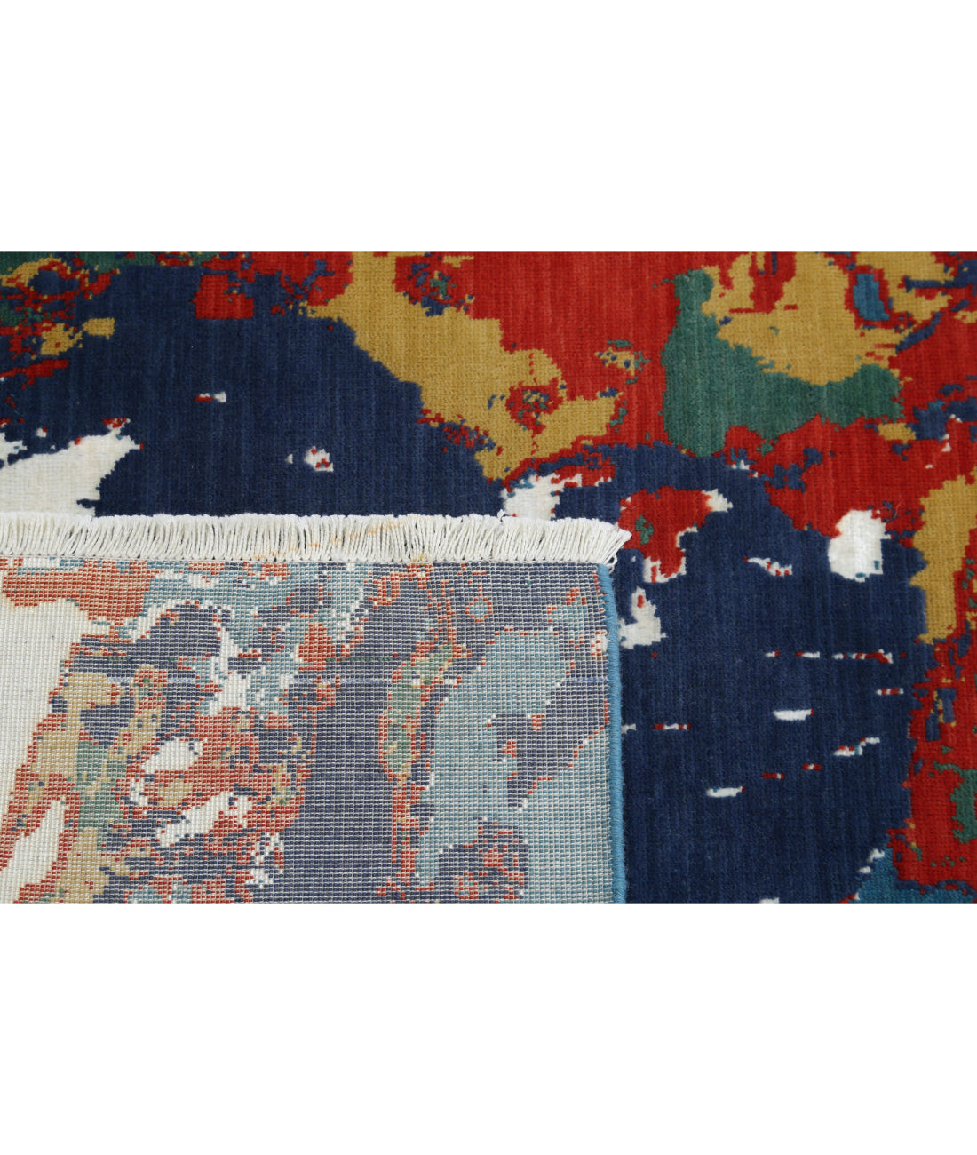 Dhanak Wool & Bamboo Silk Rug - 3'11'' x 6'1'' 3'11'' x 6'1'' (118 X 183) / Blue / Red