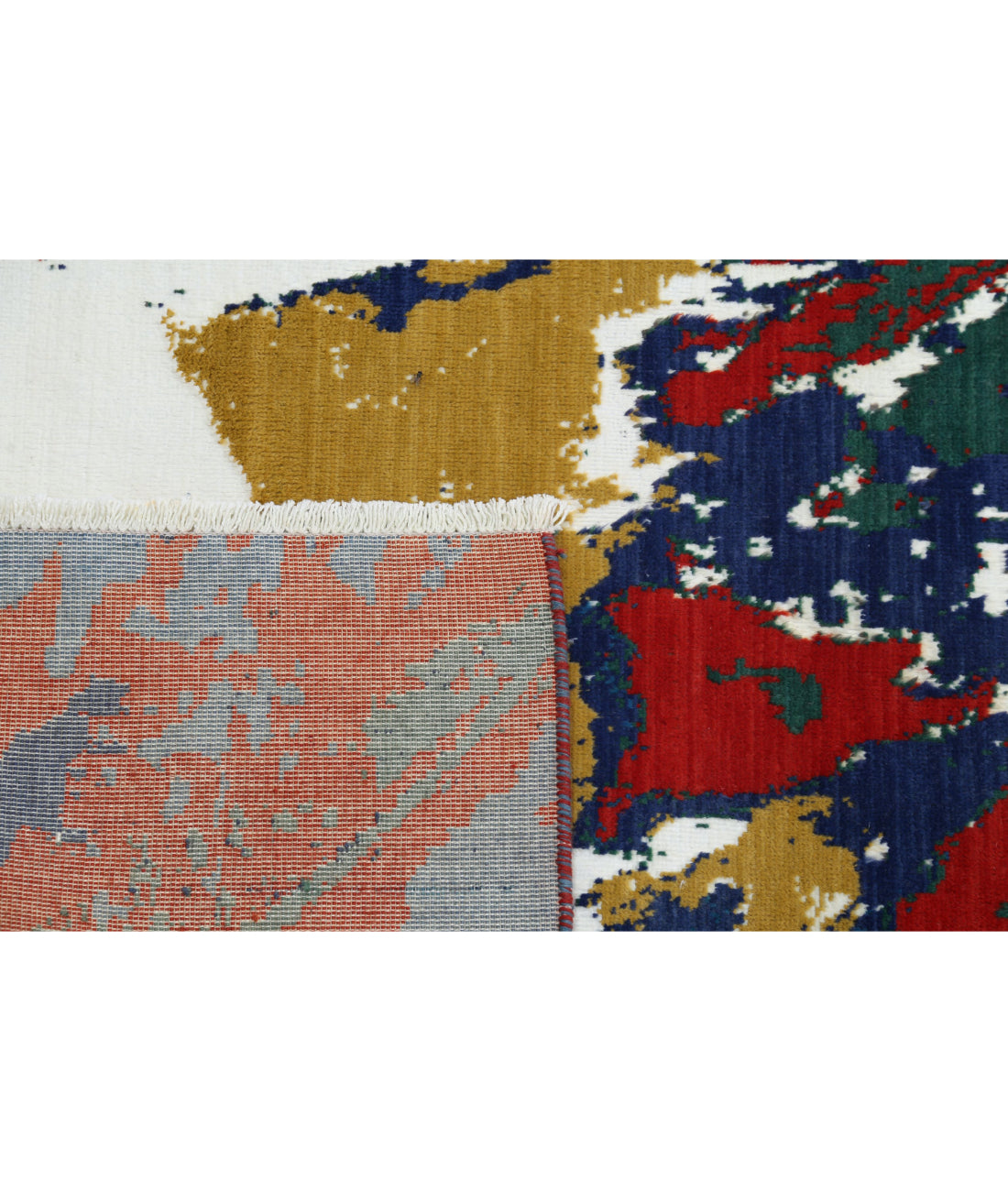 Dhanak Wool & Bamboo Silk Rug - 3'11'' x 5'10'' 3'11'' x 5'10'' (118 X 175) / Blue / Red