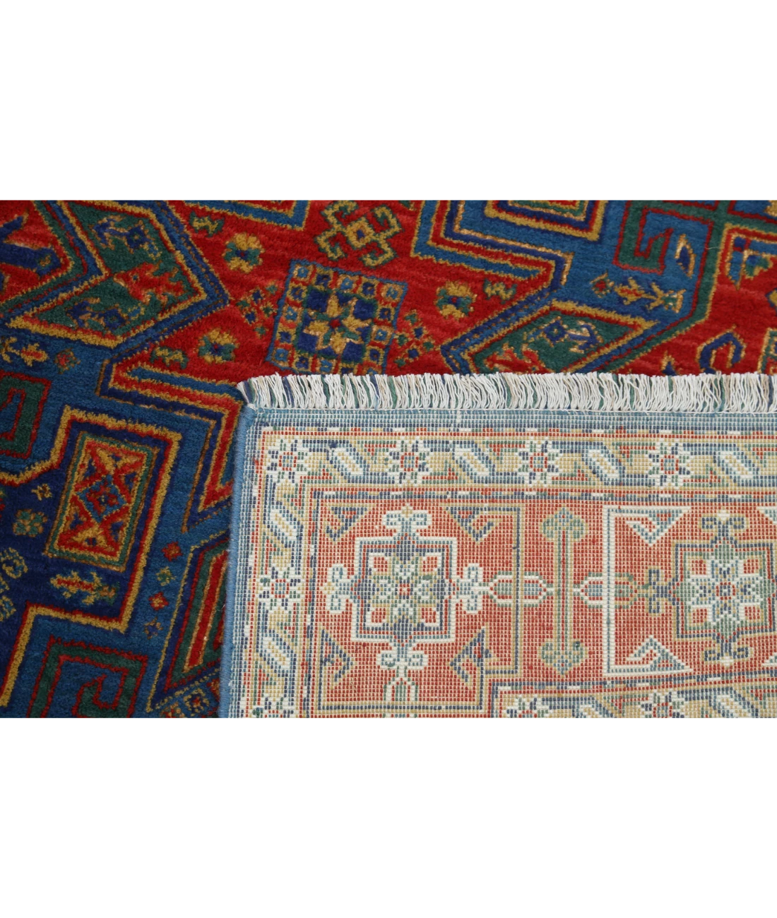 Gulshan Wool & Bamboo Silk Rug - 3'10'' x 6'0'' 3' 10" X 6' 0" (117 X 183) / Blue / Red