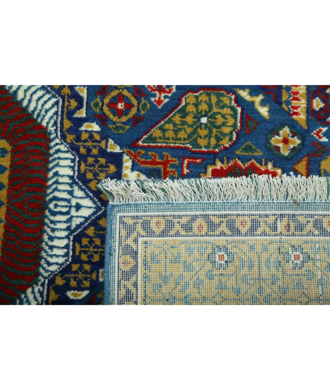 Gulshan Wool & Bamboo Silk Rug - 3'10'' x 6'0'' 3' 10" X 6' 0" (117 X 183) / Blue / Gold