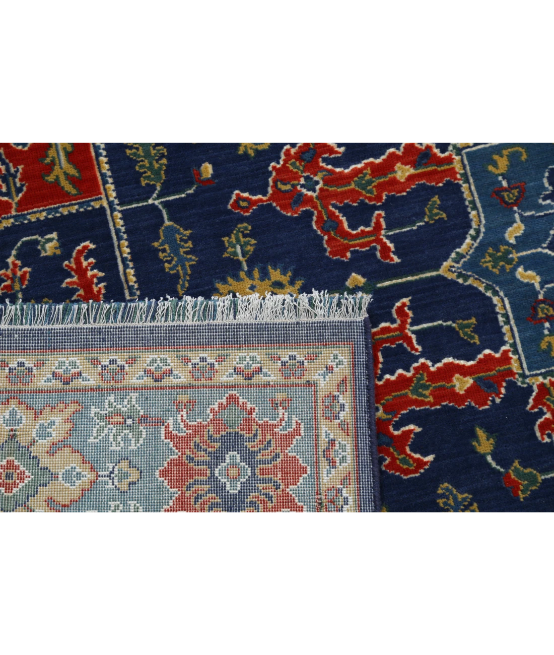 Gulshan Wool & Bamboo Silk Rug - 3'10'' x 6'1'' 3' 10" X 6' 1" (117 X 185) / Red / Blue
