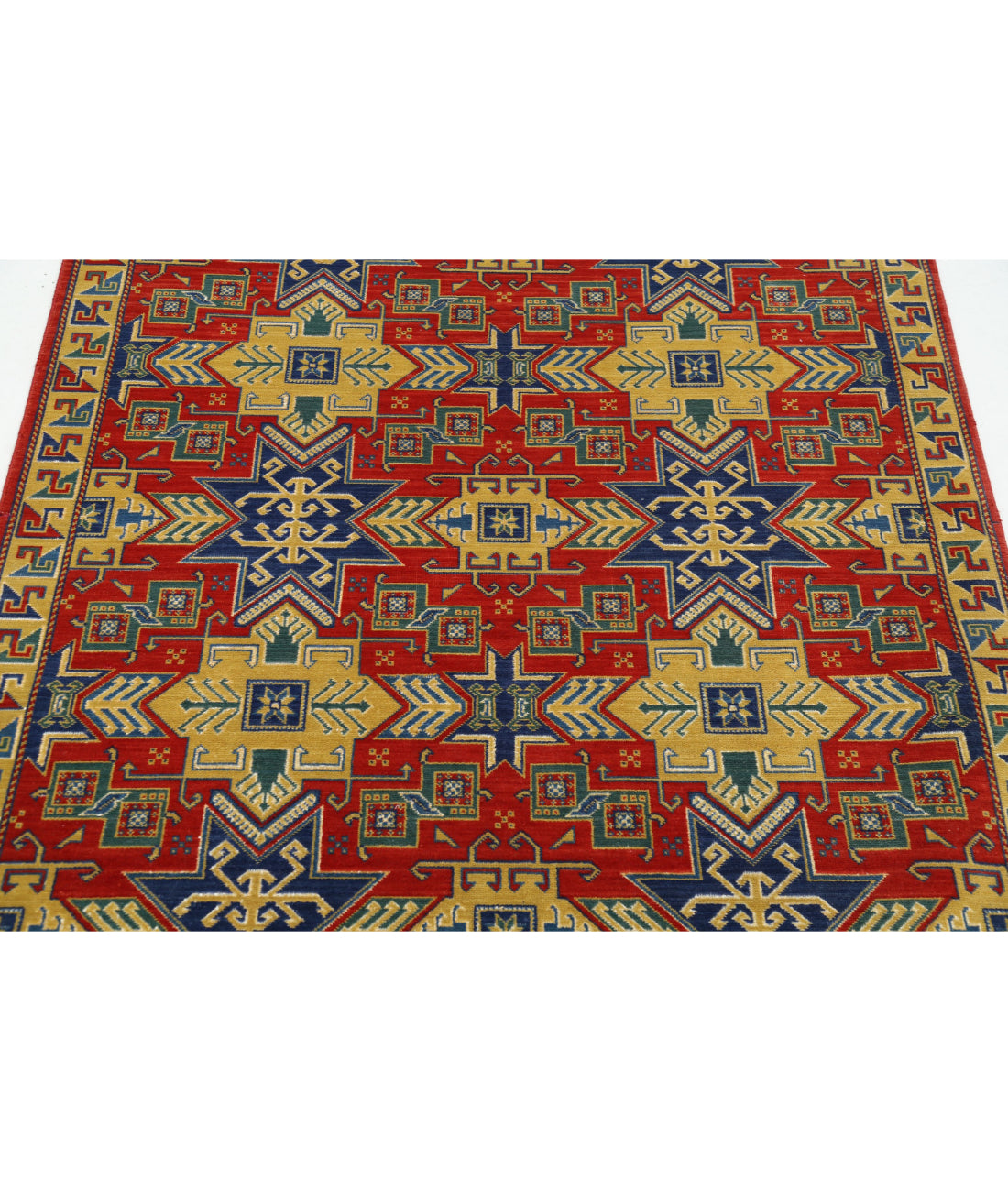 Gulshan Wool & Bamboo Silk Rug - 4'0'' x 5'9'' 4'0'' x 5'9'' (120 X 173) / Red / Blue