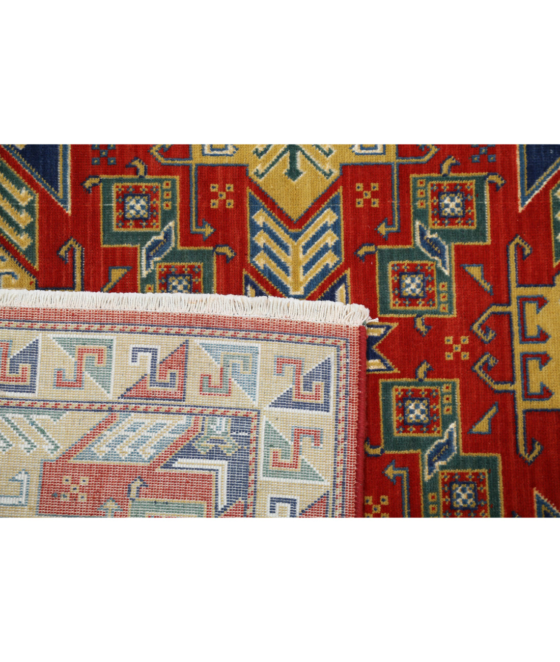 Gulshan Wool & Bamboo Silk Rug - 4'0'' x 5'9'' 4'0'' x 5'9'' (120 X 173) / Red / Blue