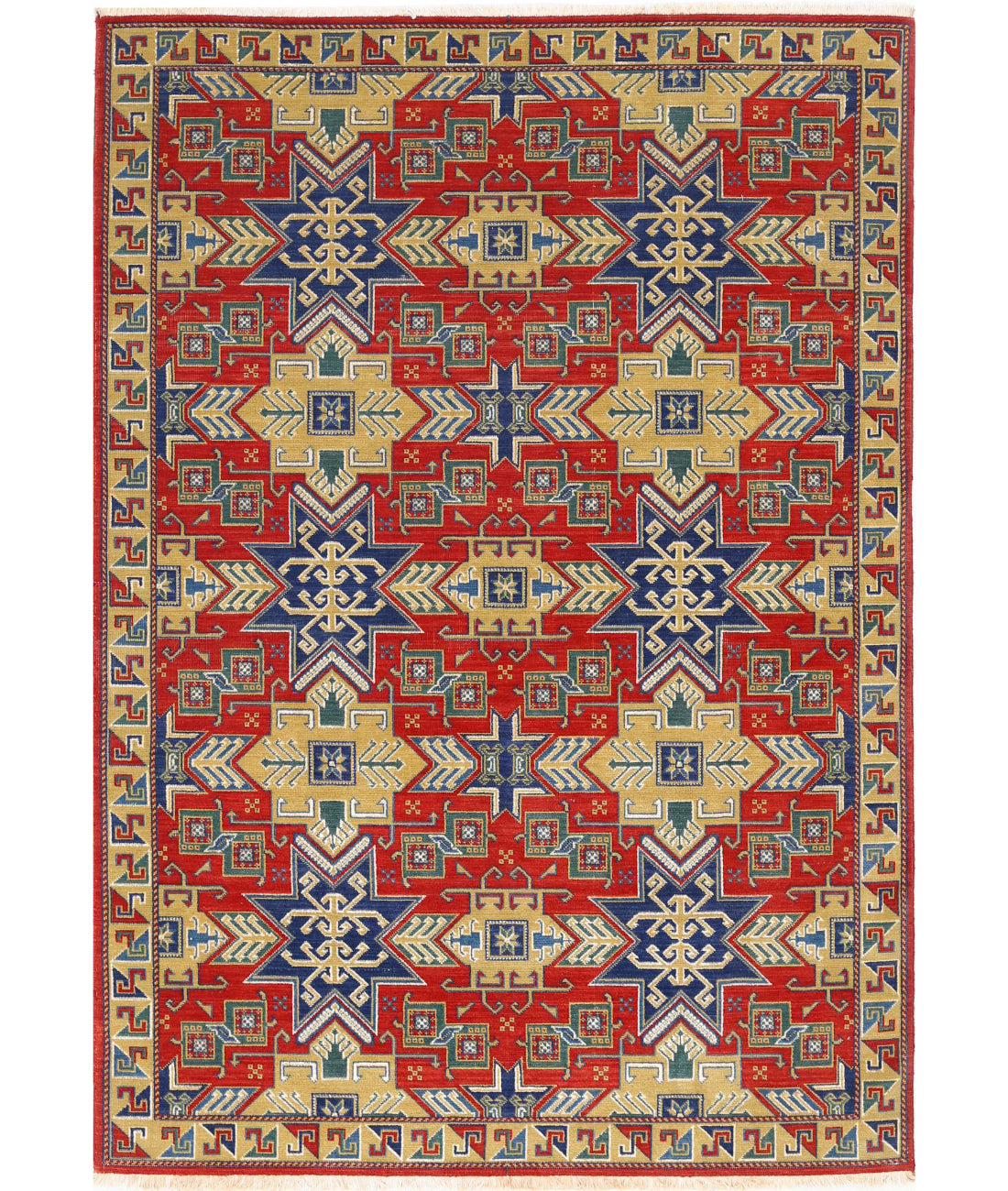 Gulshan Wool &amp; Bamboo Silk Rug - 4&#39;0&#39;&#39; x 5&#39;9&#39;&#39; 4&#39;0&#39;&#39; x 5&#39;9&#39;&#39; (120 X 173) / Red / Blue