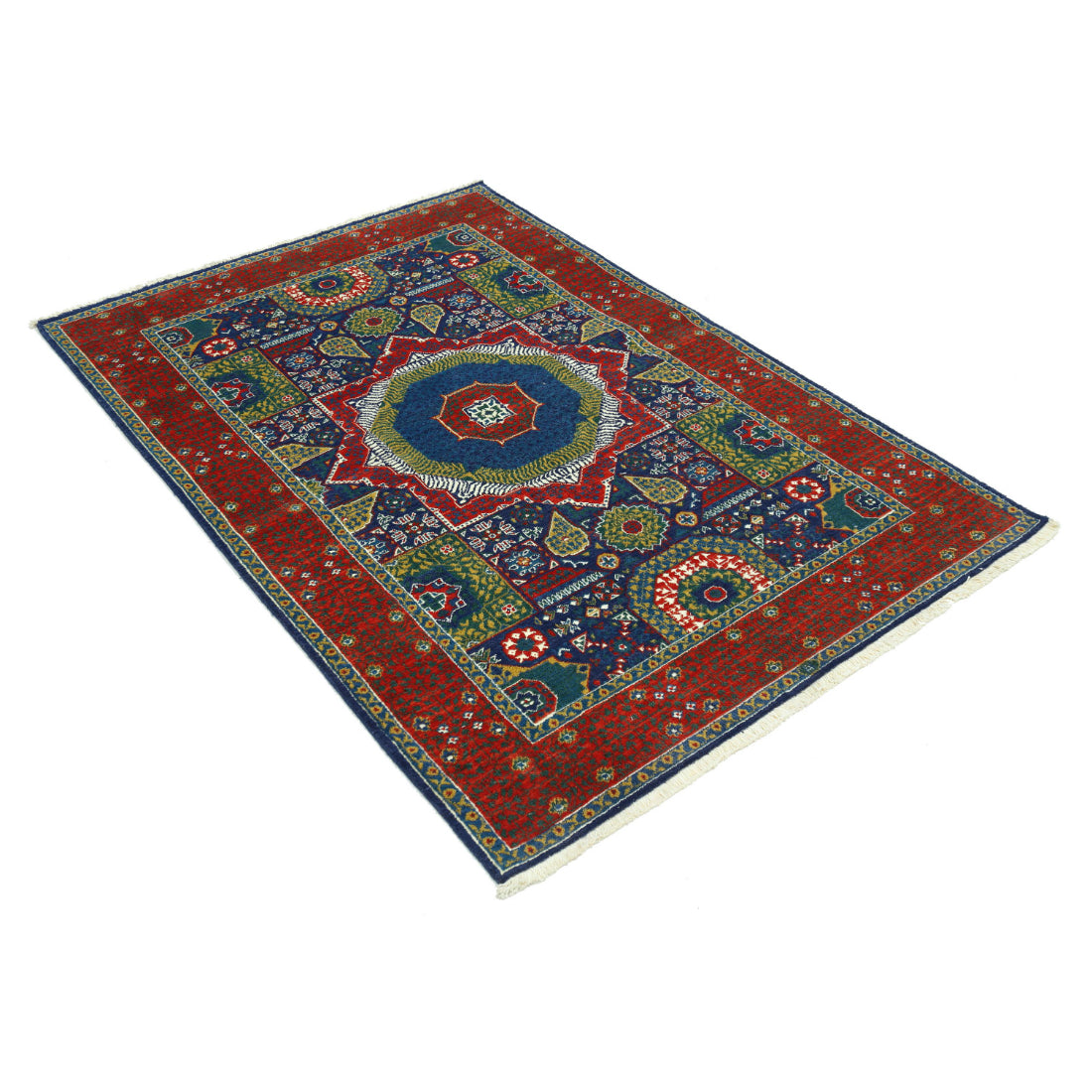 Alfombra Gulshan de lana y seda de bambú - 4'0'' x 5'9''