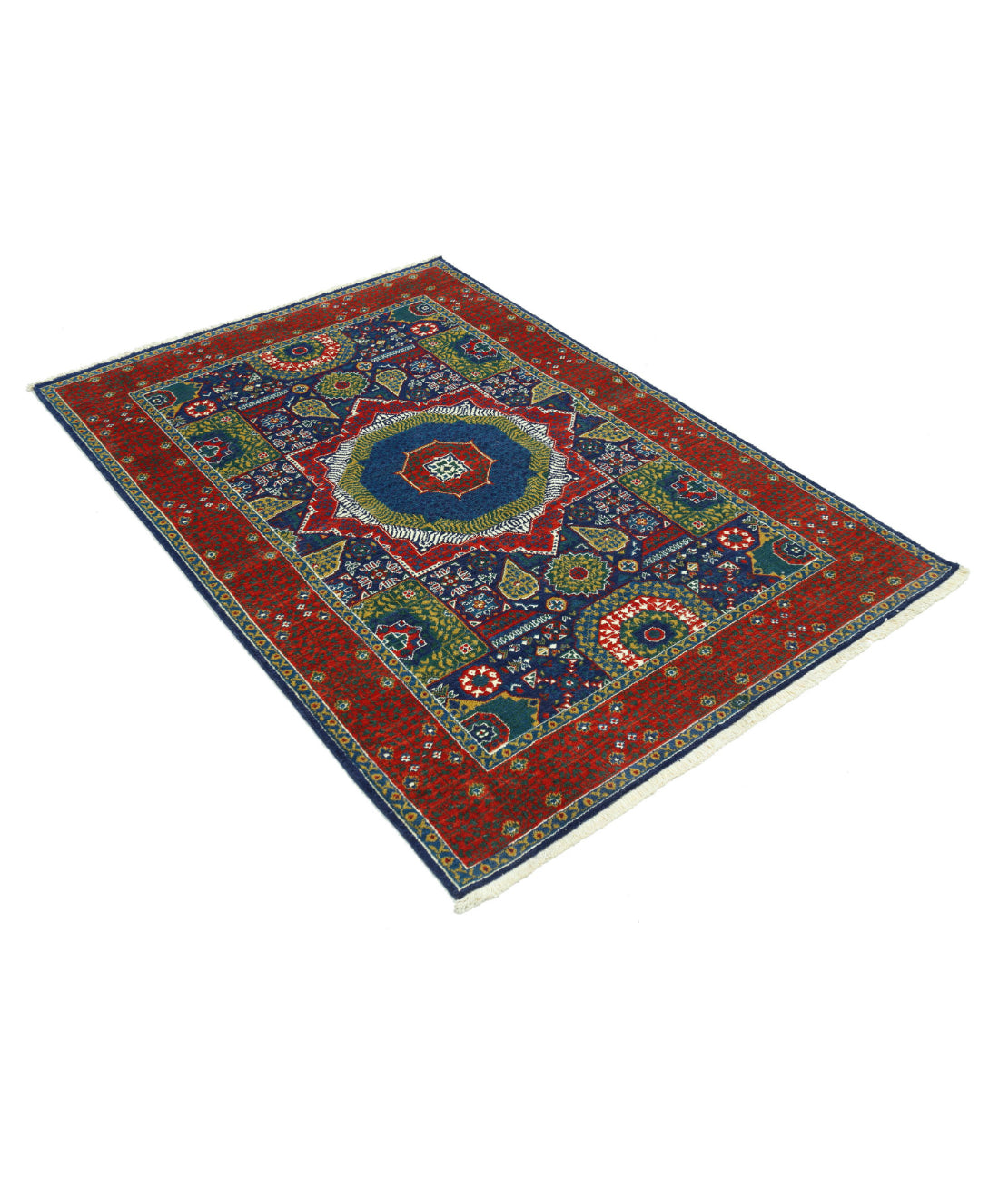 Alfombra Gulshan de lana y seda de bambú - 4'0'' x 5'9''