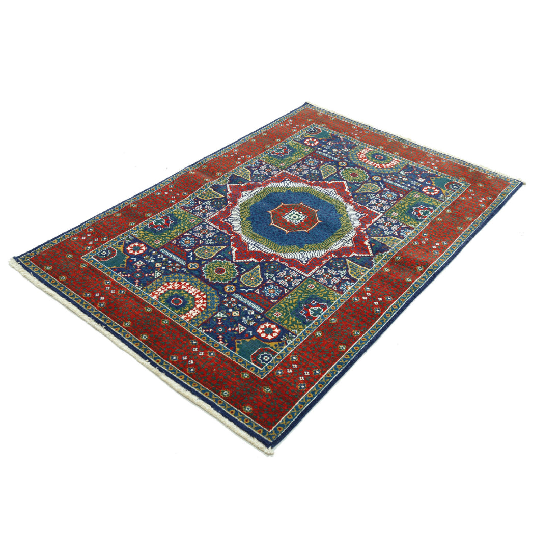 Alfombra Gulshan de lana y seda de bambú - 4'0'' x 5'9''
