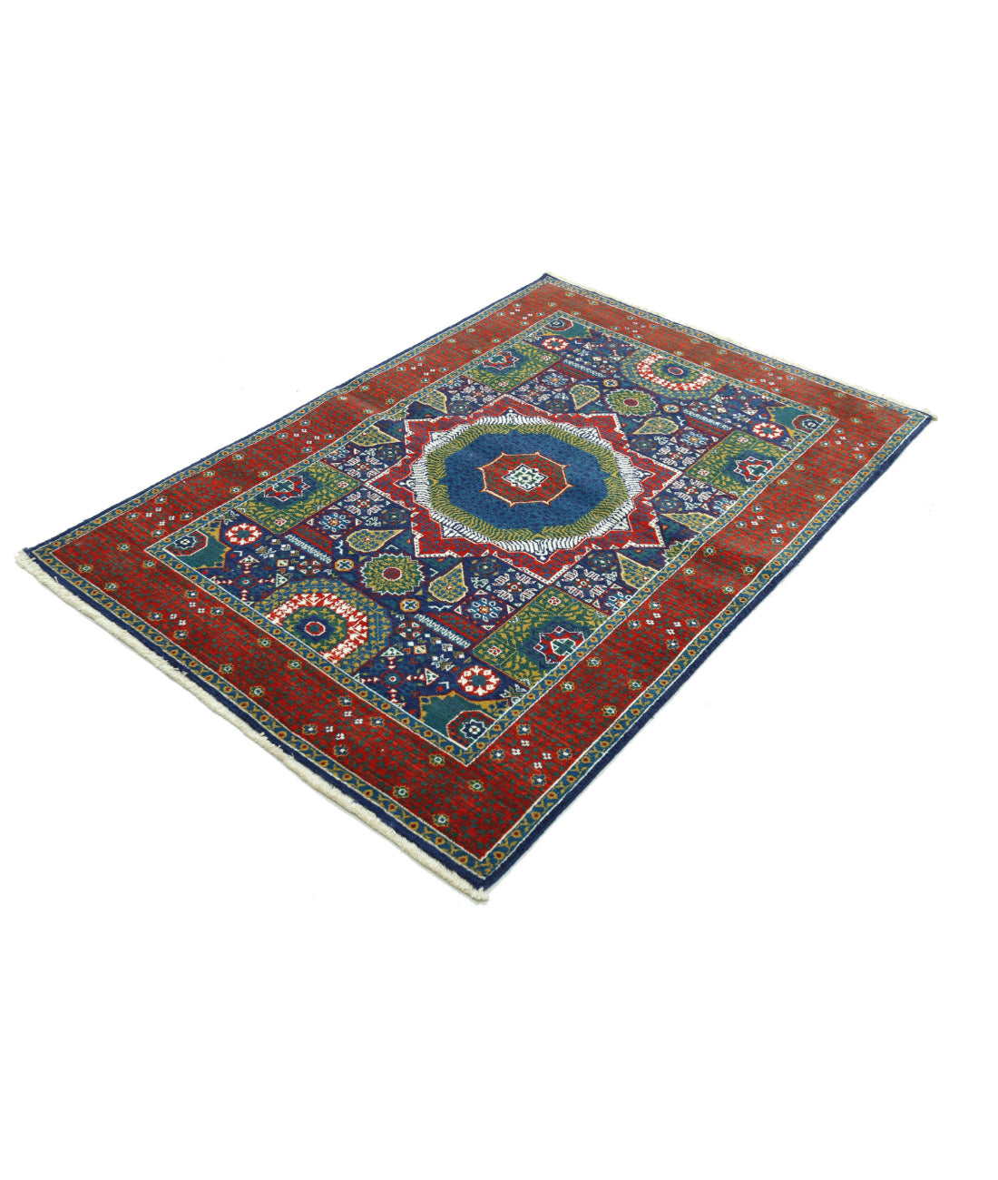 Alfombra Gulshan de lana y seda de bambú - 4'0'' x 5'9''