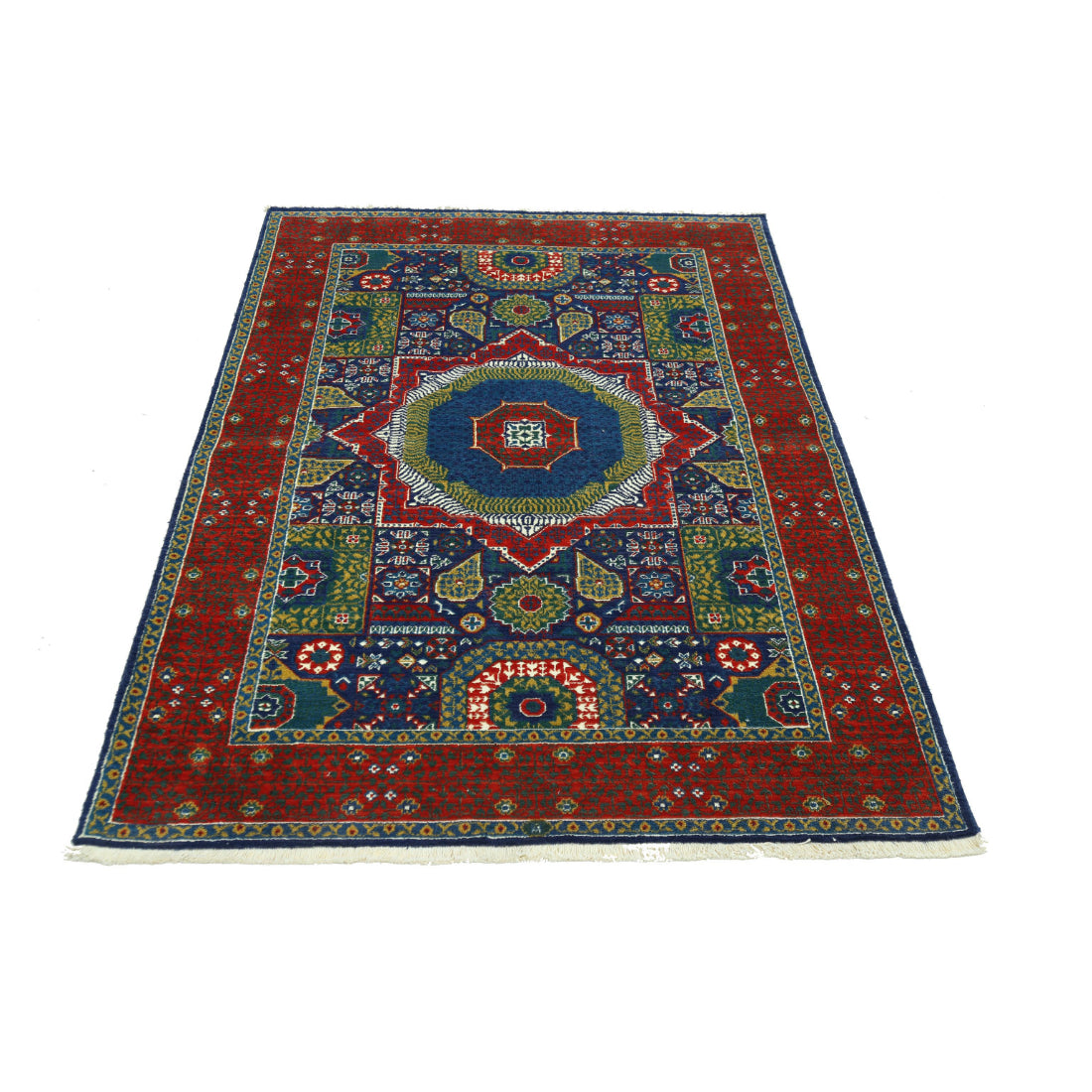 Alfombra Gulshan de lana y seda de bambú - 4'0'' x 5'9''