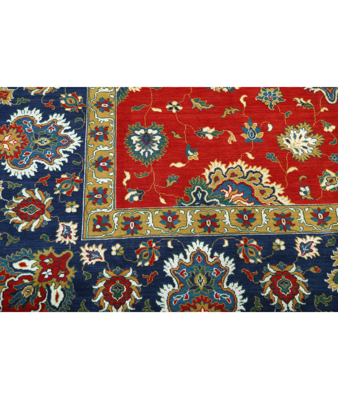 Gulshan Wool & Bamboo Silk Rug - 8'10'' x 12'3'' 8'10'' x 12'3'' (265 X 368) / Red / Blue
