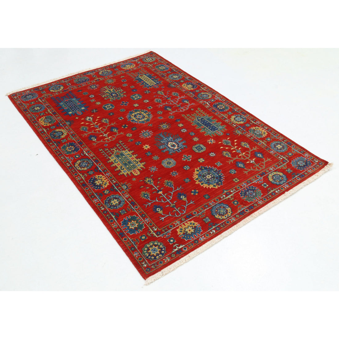 Alfombra Gulshan de lana y seda de bambú - 4'0'' x 5'9''