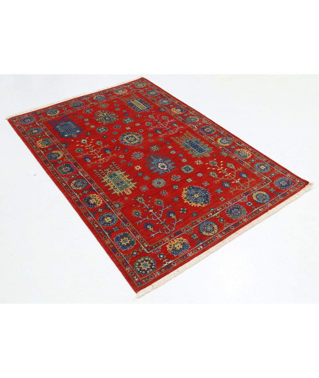 Alfombra Gulshan de lana y seda de bambú - 4'0'' x 5'9''