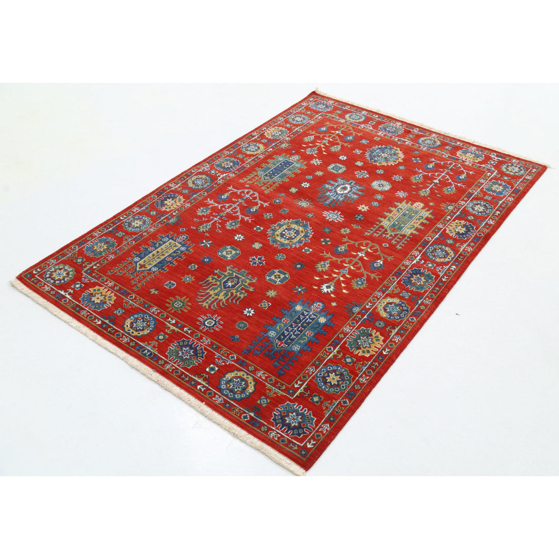 Alfombra Gulshan de lana y seda de bambú - 4'0'' x 5'9''