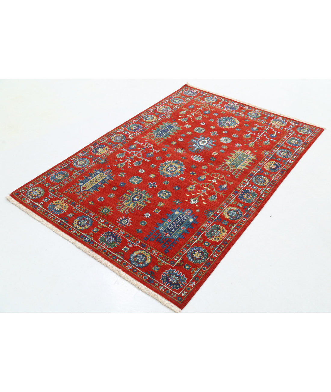Alfombra Gulshan de lana y seda de bambú - 4'0'' x 5'9''