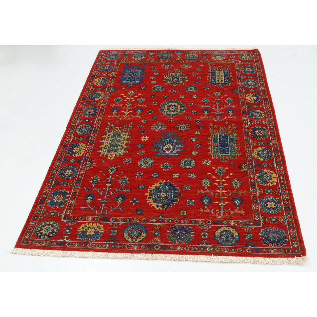 Alfombra Gulshan de lana y seda de bambú - 4'0'' x 5'9''