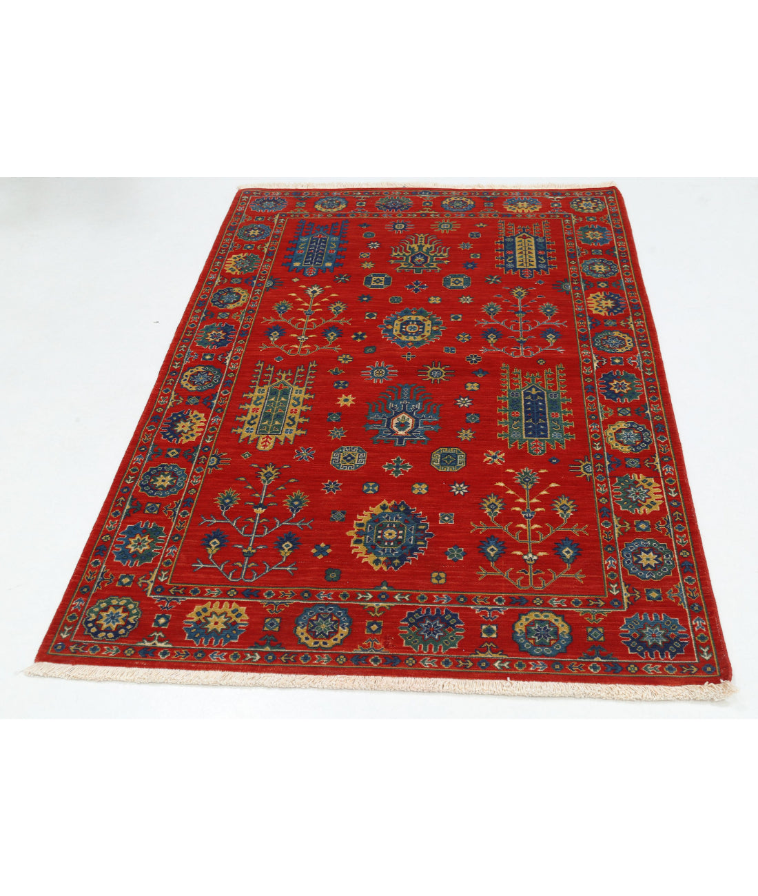 Alfombra Gulshan de lana y seda de bambú - 4'0'' x 5'9''