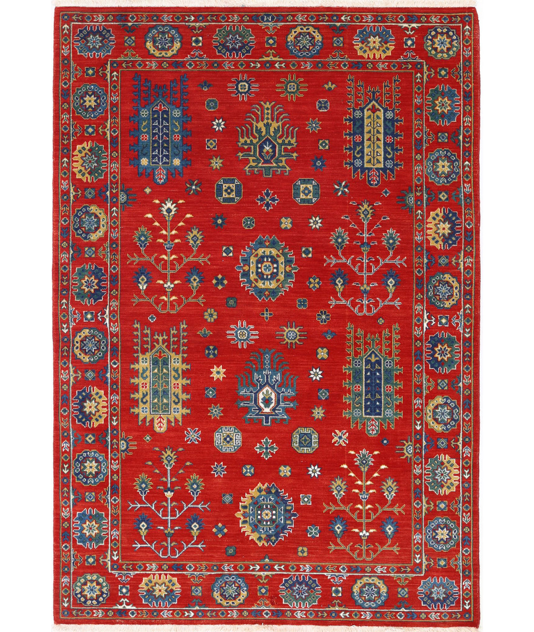 Gulshan Wool &amp; Bamboo Silk Rug - 4&#39;0&#39;&#39; x 5&#39;9&#39;&#39; 4&#39;0&#39;&#39; x 5&#39;9&#39;&#39; (120 X 173) / Red / Blue