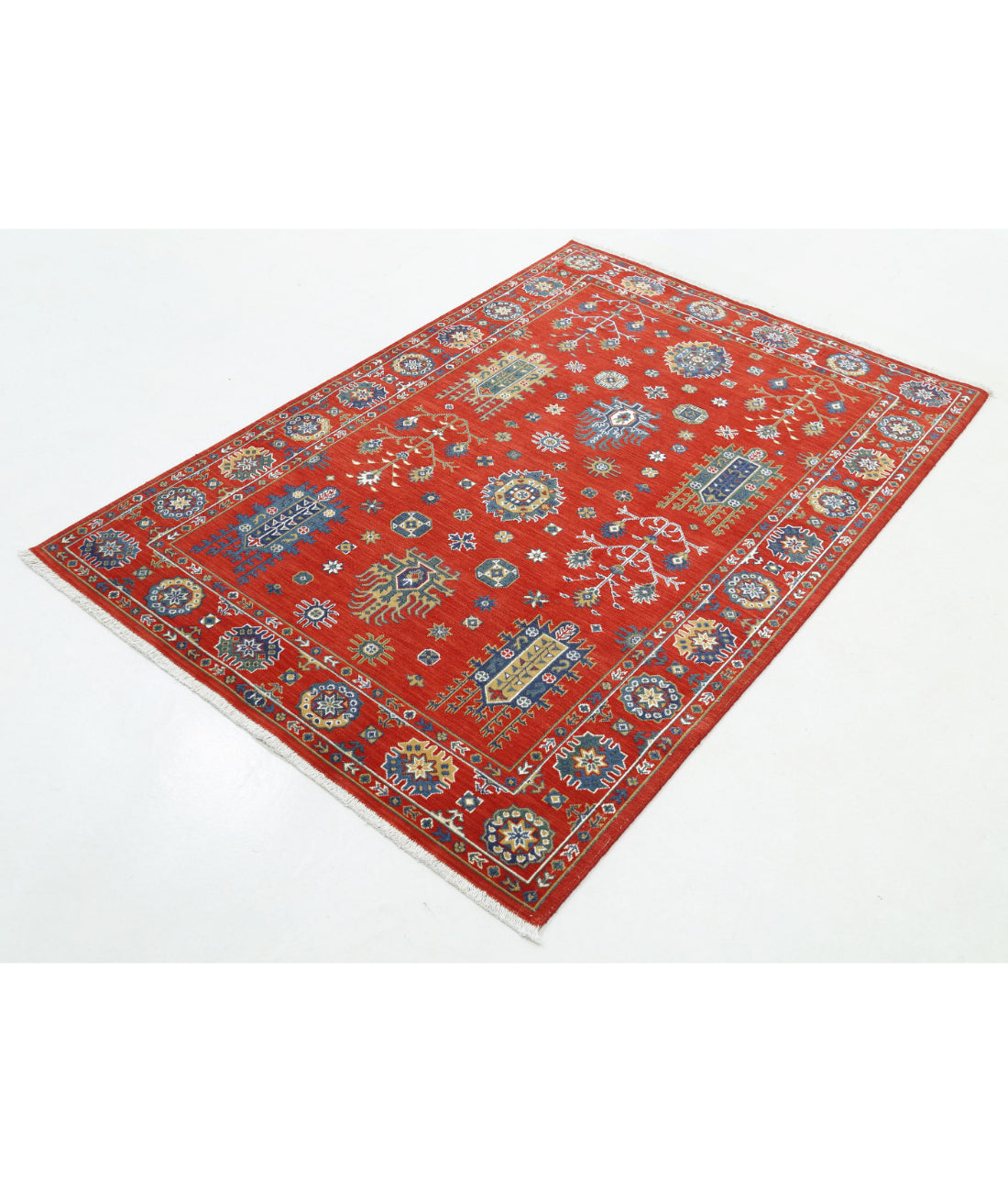 Alfombra Gulshan de lana y seda de bambú - 4'0'' x 5'9''