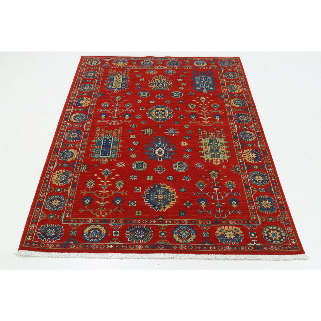 Alfombra Gulshan de lana y seda de bambú - 4'0'' x 5'9''