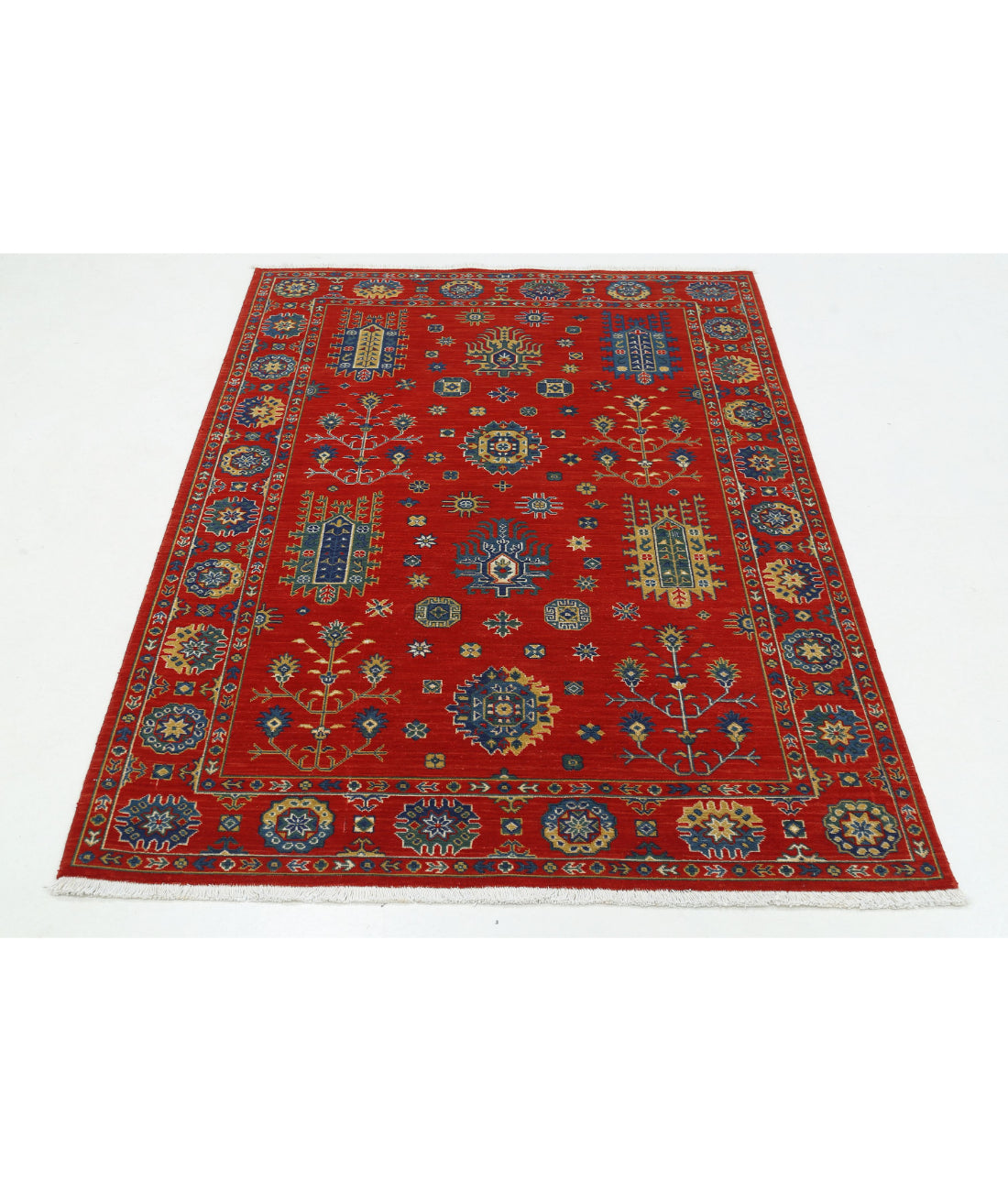 Alfombra Gulshan de lana y seda de bambú - 4'0'' x 5'9''