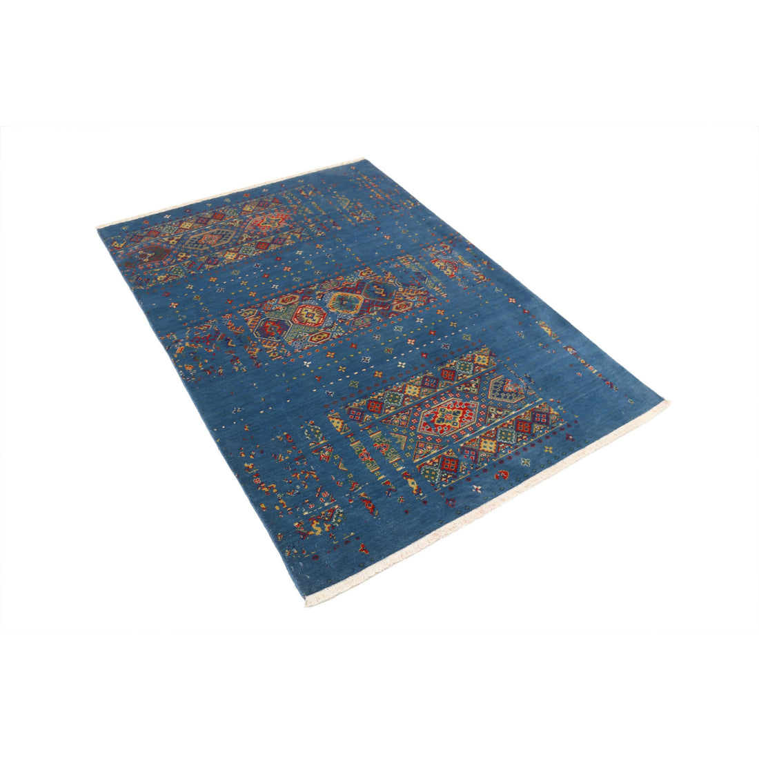 Alfombra Gulshan de lana y seda de bambú - 4'0'' x 5'9''