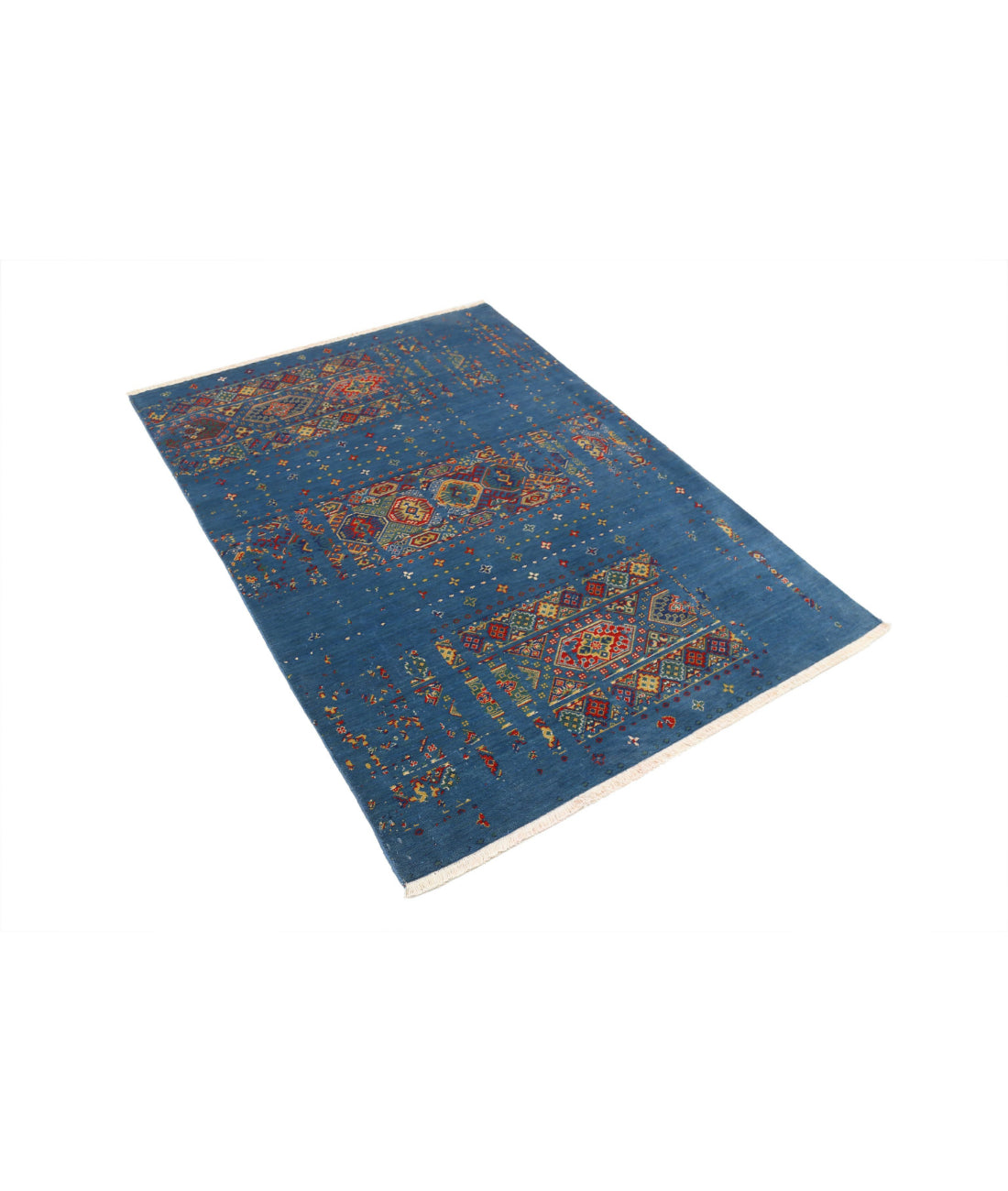 Alfombra Gulshan de lana y seda de bambú - 4'0'' x 5'9''
