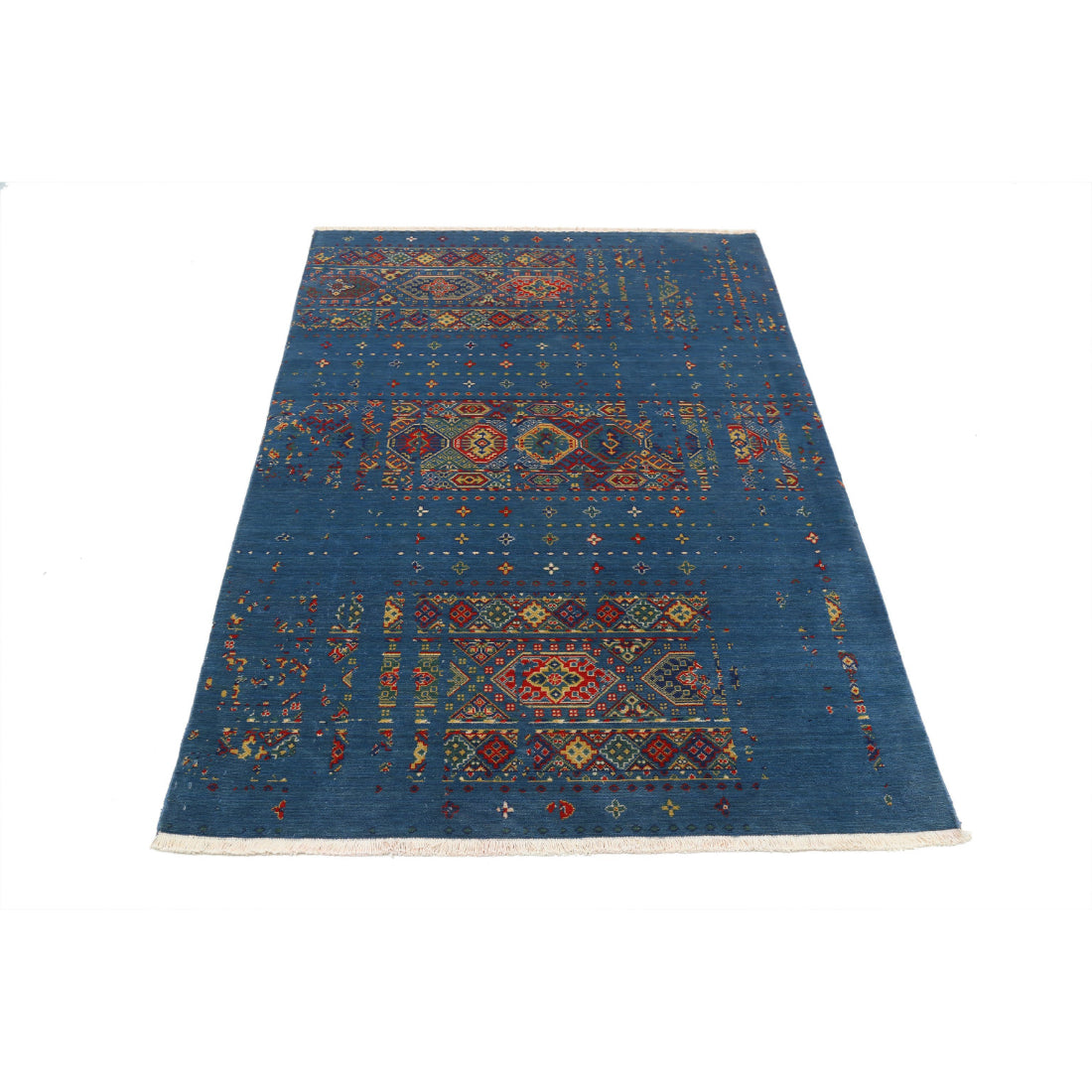 Alfombra Gulshan de lana y seda de bambú - 4'0'' x 5'9''