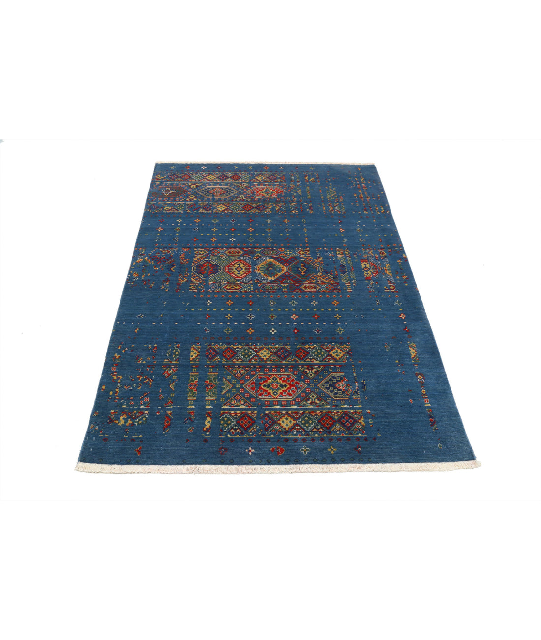 Alfombra Gulshan de lana y seda de bambú - 4'0'' x 5'9''