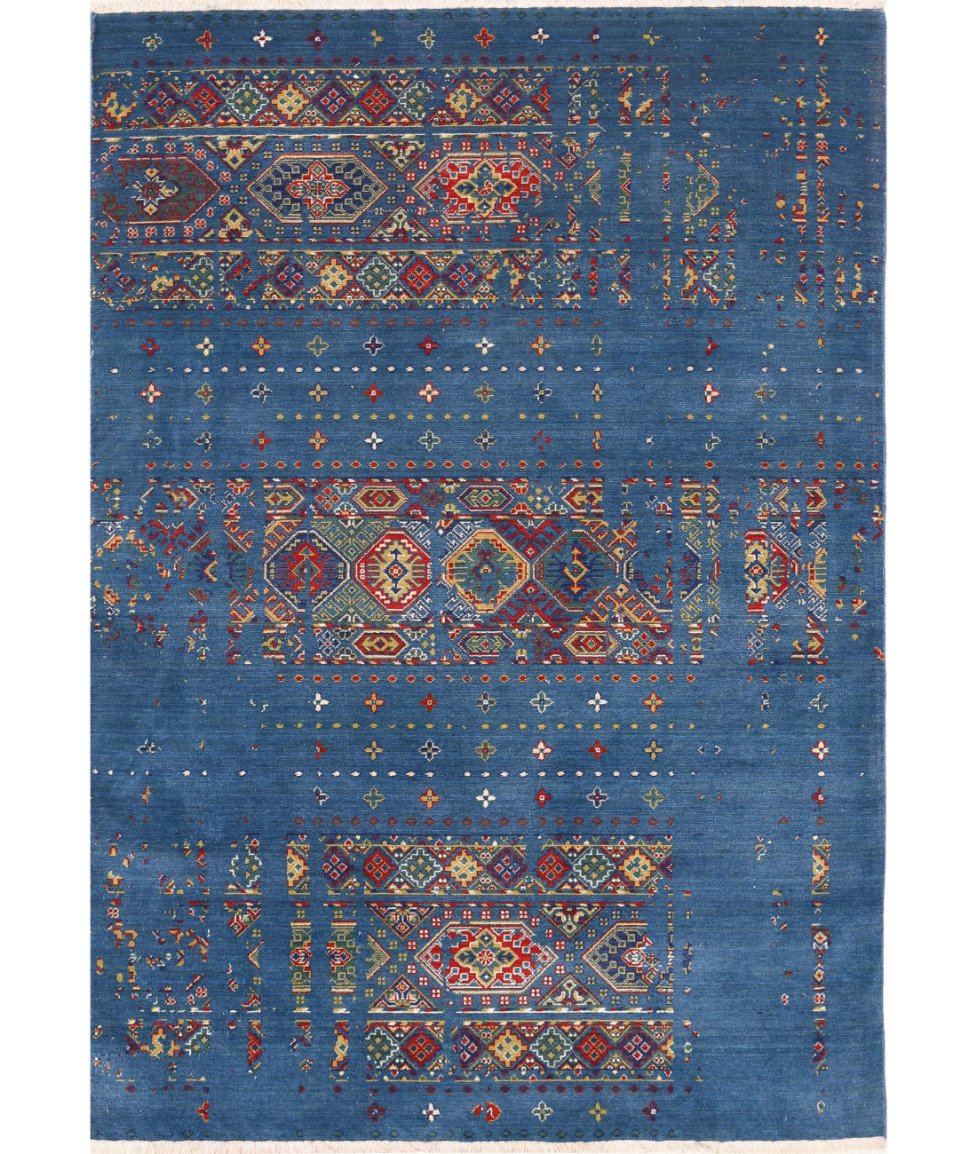 Alfombra Gulshan de lana y seda de bambú - 4'0'' x 5'9''
