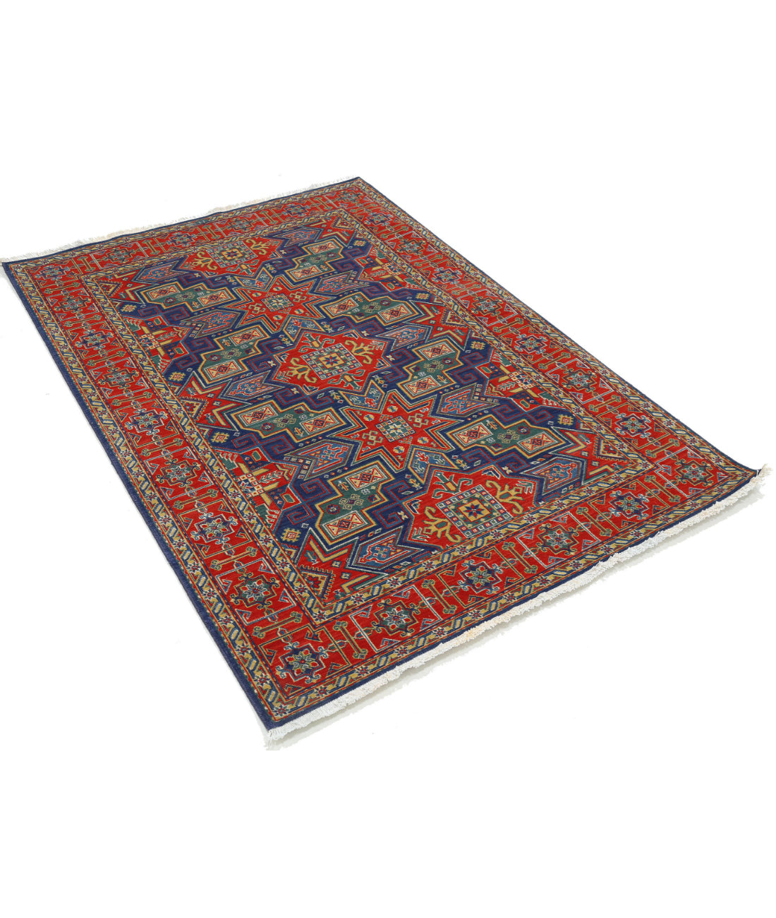 Alfombra Gulshan de lana y seda de bambú - 4'0'' x 5'9''
