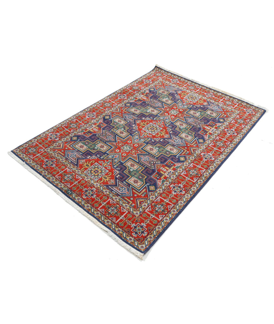 Alfombra Gulshan de lana y seda de bambú - 4'0'' x 5'9''