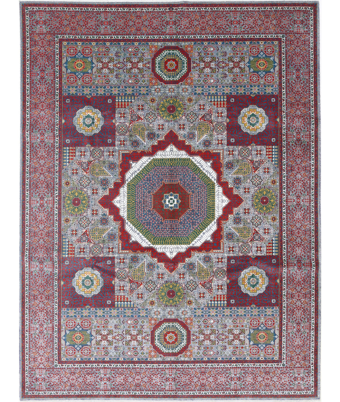 Gulshan Wool & Bamboo Silk Rug - 8'10'' x 11'11'' 8'10'' x 11'11'' (265 X 358) / Red / Red