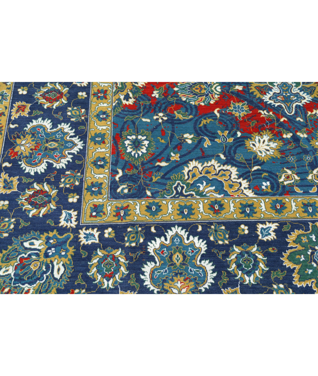 Gulshan Wool & Bamboo Silk Rug - 8'10'' x 12'2'' 8'10'' x 12'2'' (265 X 365) / Blue / Red