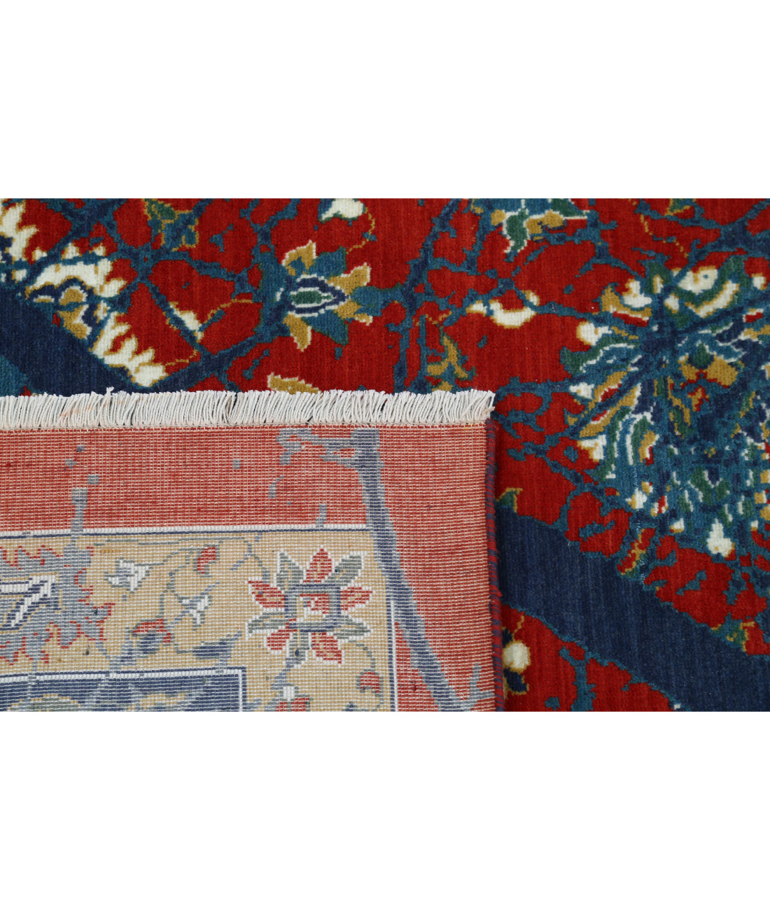 Gulshan Wool & Bamboo Silk Rug - 8'10'' x 12'3'' 8'10'' x 12'3'' (265 X 368) / Blue / Red