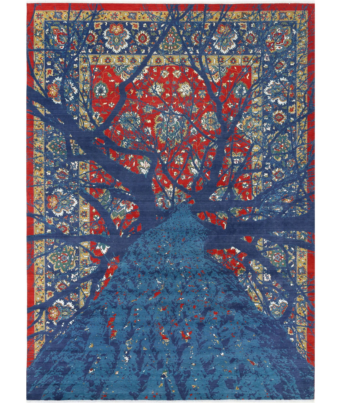 Gulshan Wool &amp; Bamboo Silk Rug - 8&#39;10&#39;&#39; x 12&#39;3&#39;&#39; 8&#39;10&#39;&#39; x 12&#39;3&#39;&#39; (265 X 368) / Blue / Red