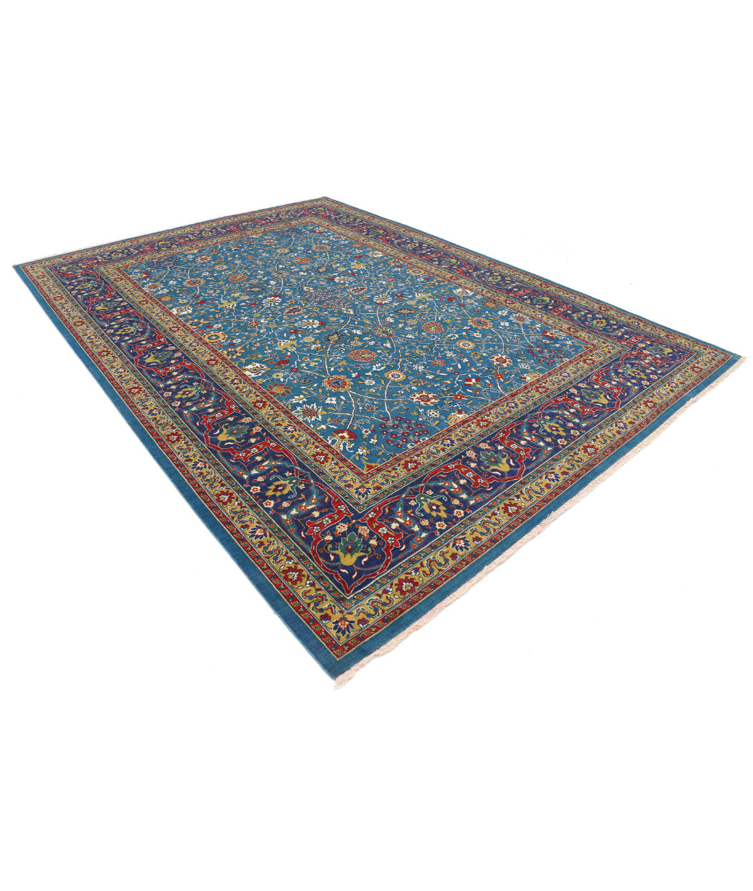Gulshan Wool & Bamboo Silk Rug - 8'10'' x 12'1'' 8'10'' x 12'1'' (265 X 363) / Teal / Blue