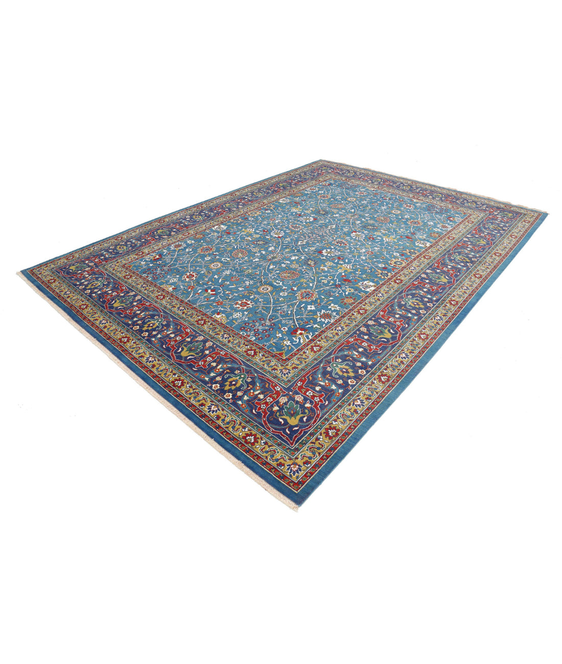 Gulshan Wool & Bamboo Silk Rug - 8'10'' x 12'1'' 8'10'' x 12'1'' (265 X 363) / Teal / Blue