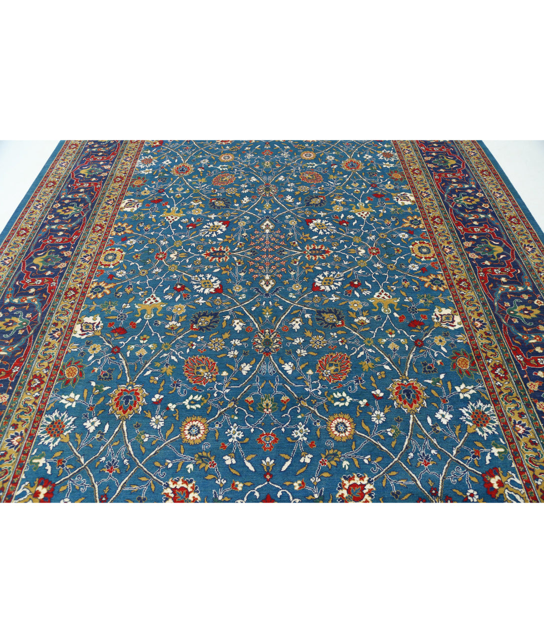 Gulshan Wool & Bamboo Silk Rug - 8'10'' x 12'1'' 8'10'' x 12'1'' (265 X 363) / Teal / Blue