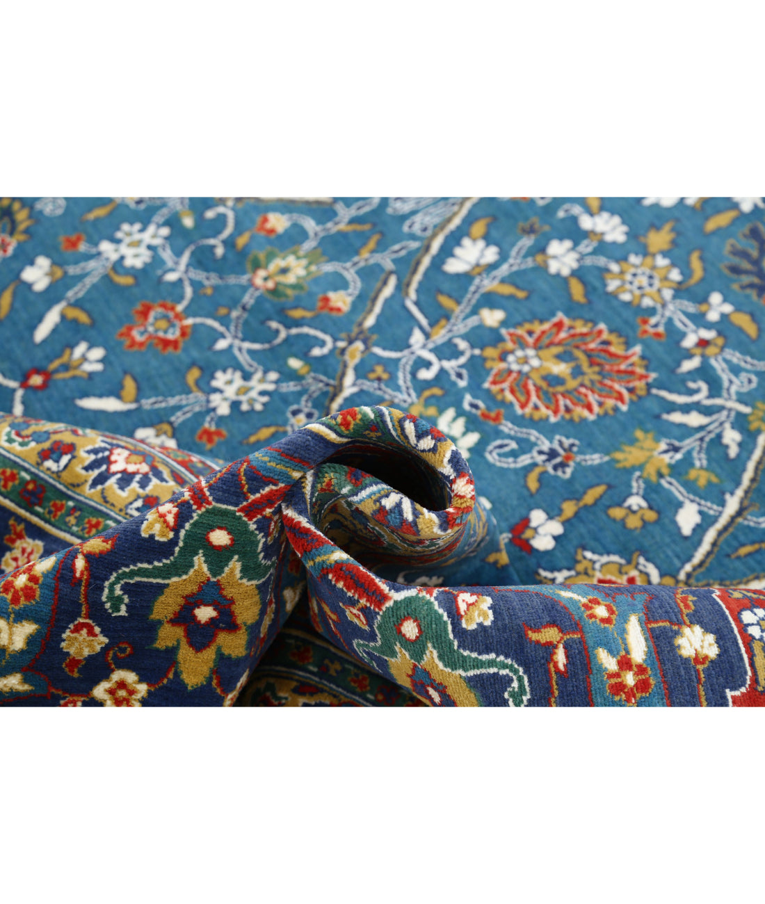 Gulshan Wool & Bamboo Silk Rug - 8'10'' x 12'1'' 8'10'' x 12'1'' (265 X 363) / Teal / Blue