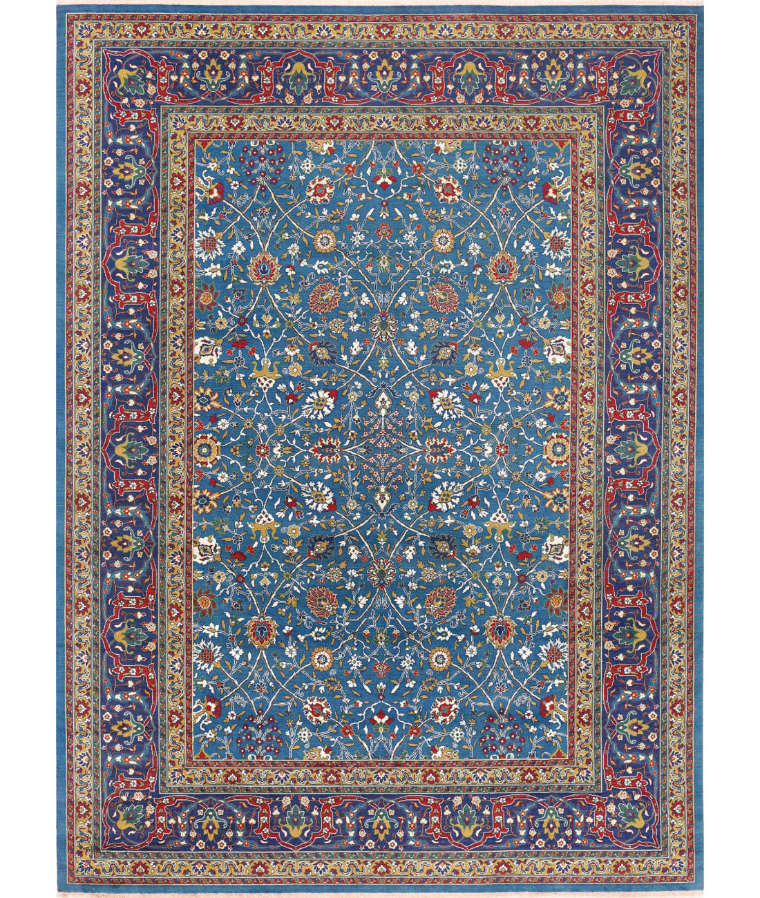 Gulshan Wool & Bamboo Silk Rug - 8'10'' x 12'1'' 8'10'' x 12'1'' (265 X 363) / Teal / Blue