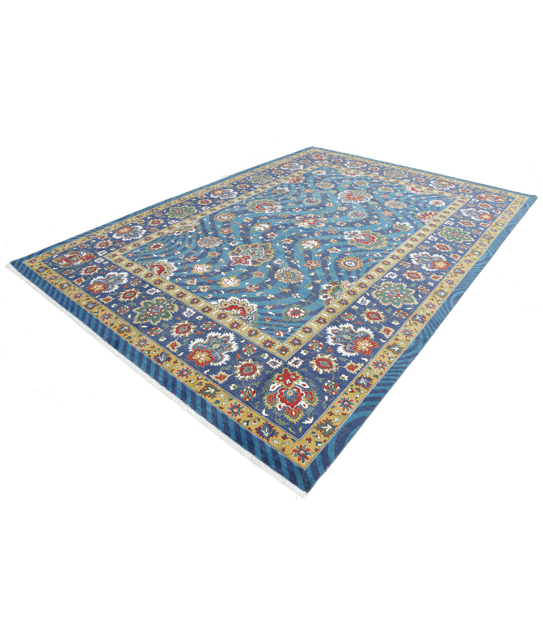 Gulshan Wool & Bamboo Silk Rug - 8'10'' x 12'3'' 8'10'' x 12'3'' (265 X 368) / Teal / Blue