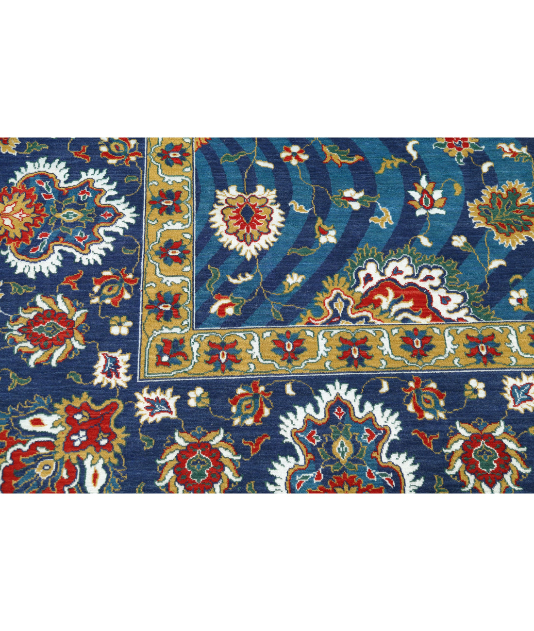 Gulshan Wool & Bamboo Silk Rug - 8'10'' x 12'3'' 8'10'' x 12'3'' (265 X 368) / Teal / Blue